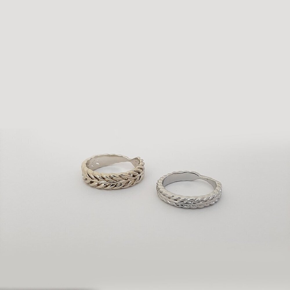 Twisted Rope / Braided Gold and Silver Rings Size 7 and 6